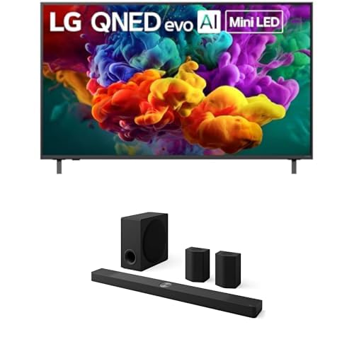 LG 55-Inch QNED evo QNED84B Mini LED 4K Smart TV (55QNED84BUA, 2026) Bundle S95AR 9.1.5-Ch Soundbar, Dolby Atmos, Dolby Vision, Wow Orchestra, Wireless Subwoofer, AI Room Calibration
