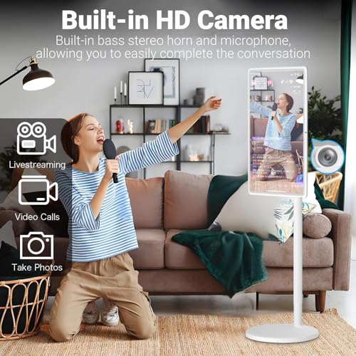 32" Wireless Smart Portable TV, Android 12/13, 4K Touchscreen Monitor, 8+128GB, 5-8H Battery, 360° Rotation, 1080P/4K for Home, Office, Classroom