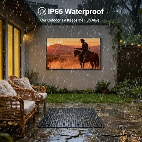 360SPB Outdoor TV, 4K Outdoor Smart TV, 1000nits High Brightness Outdoor TVs, IP65 Waterproof TV, Voice Assistant Remote, Compatible with Dolby, Wide Viewing Angle Smart TV