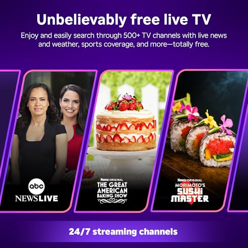 Roku Smart TV 2025 – RokuTV with Enhanced Voice Remote – Flat Screen LED Television with Wi-Fi for Streaming Live Local News, Sports, Family Entertainment