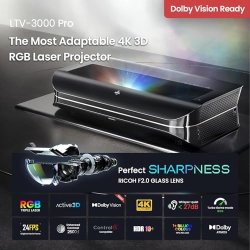 AWOL Vision LTV-3000 Pro 4K Laser Projector with MW Screen