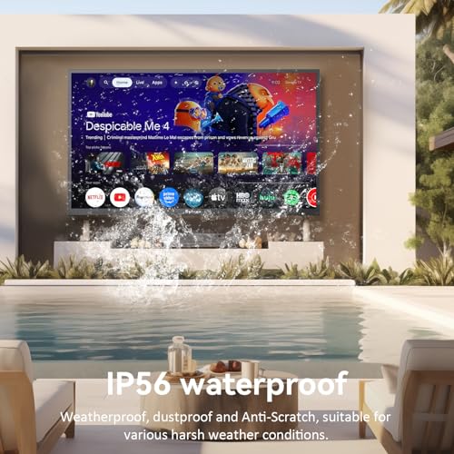 SYLVOX 4K Outdoor Google TV, 1000-Nit Partial Sun