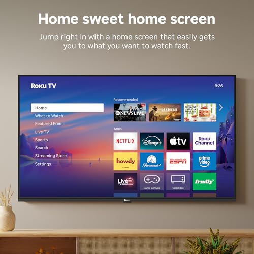 Roku Smart TV 2025 – RokuTV with Enhanced Voice Remote – Flat Screen LED Television with Wi-Fi for Streaming Live Local News, Sports, Family Entertainment
