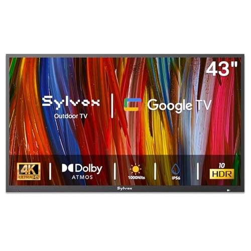 SYLVOX 4K Outdoor Google TV, 1000-Nit Partial Sun
