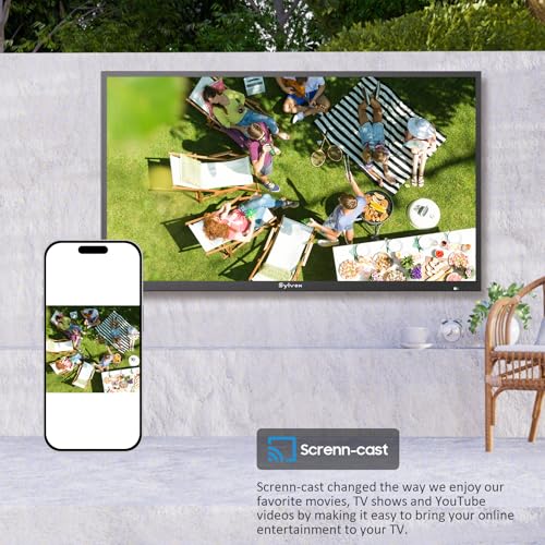 SYLVOX 4K Outdoor Google TV, 1000-Nit Partial Sun