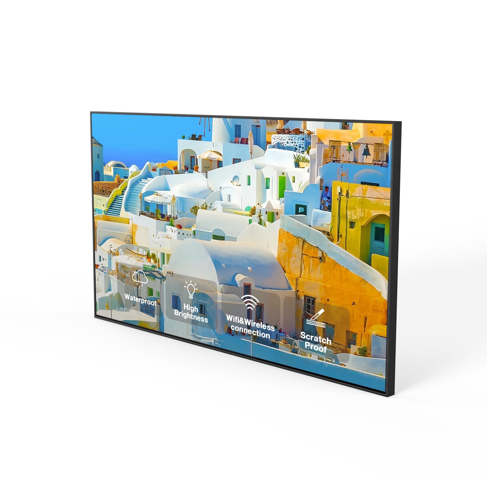Outdoor TV 3000 nits Full Sun LCD Smart TV 4K UHD Outside Television IP55 Weatherproof Ultra-Thin High Brightness All-Weather Wide Viewing Angle Commercial Grade Television