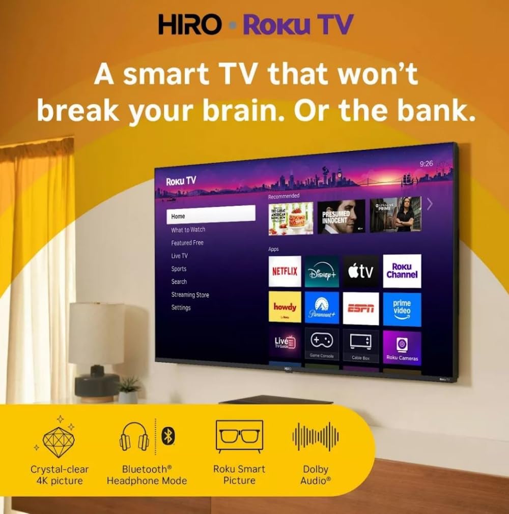 Roku Hiro 50-Inch 4K LED Smart TV with HDR10 AirPlay - Renewed