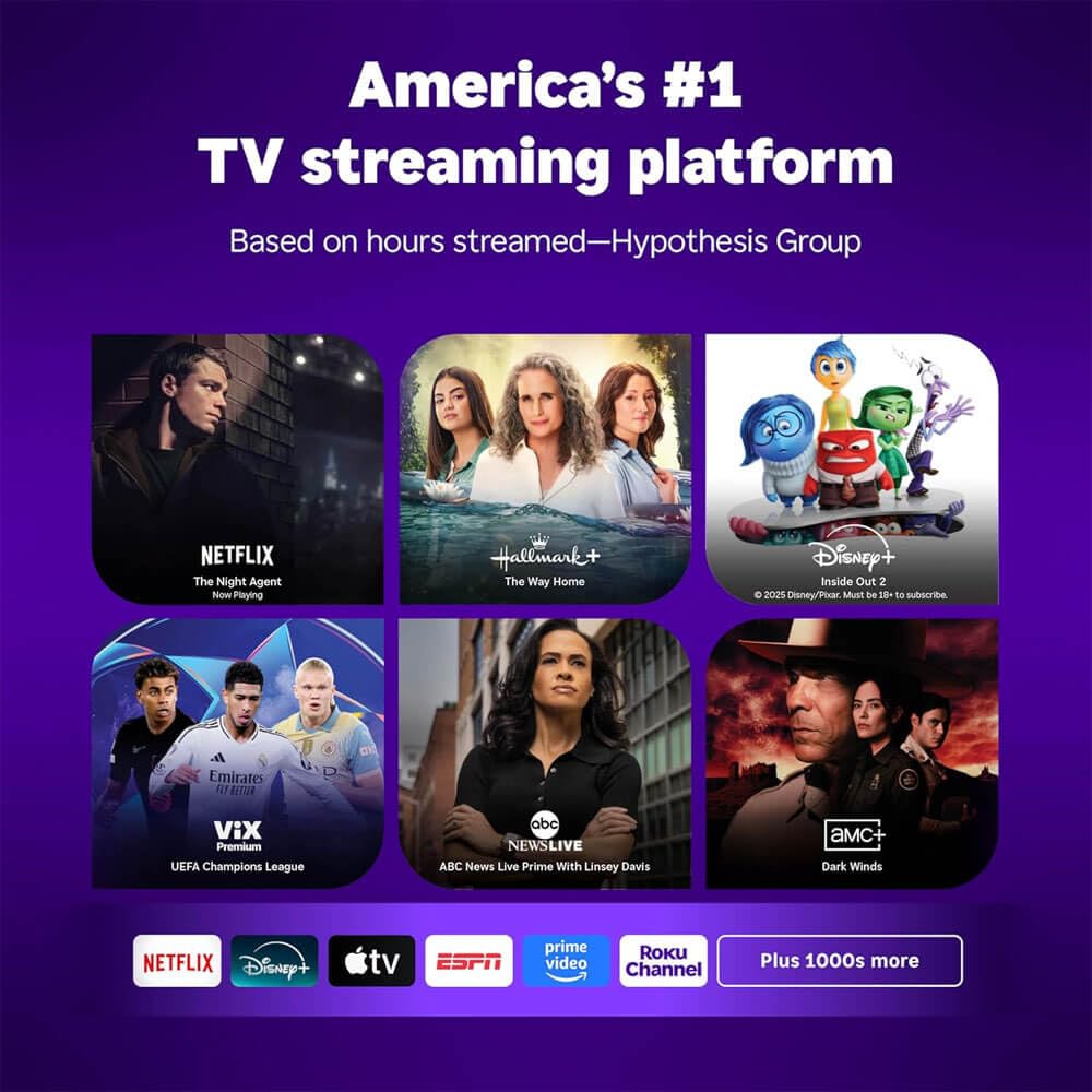 Roku 50-Inch Select 4K QLED Smart TV Remote Bundle