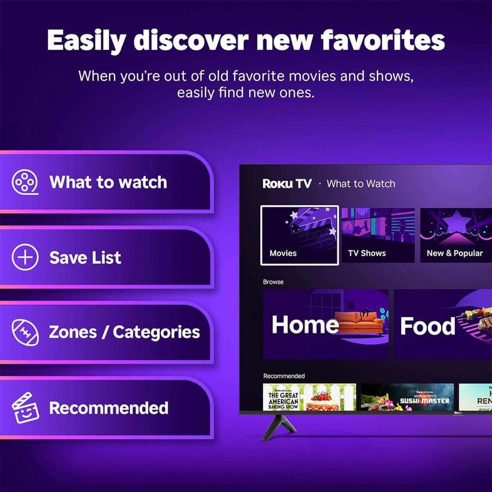 Roku 50-Inch Select 4K QLED Smart TV Remote Bundle