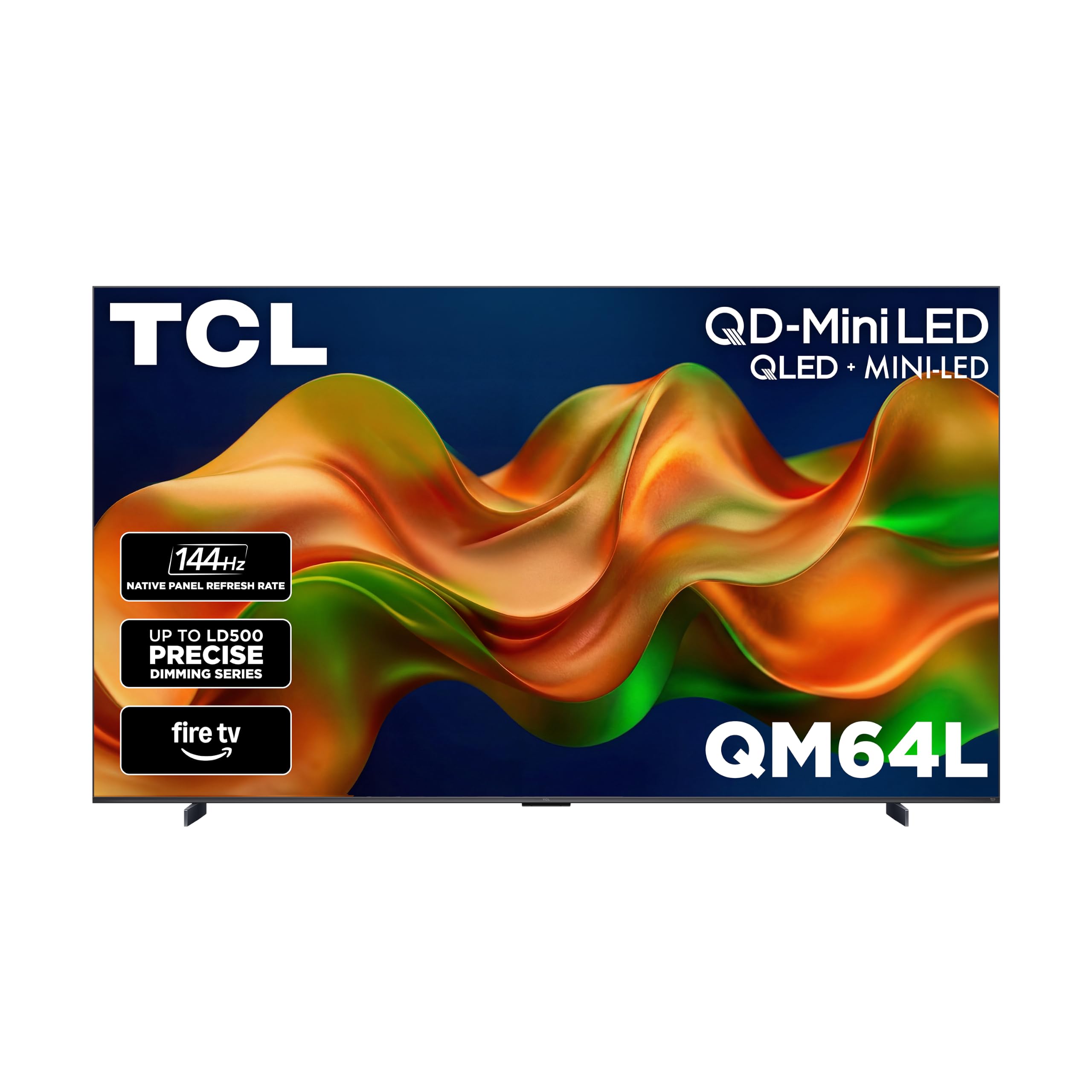 TCL QM64L Series QLED 4K Smart QD-Mini LED TV with Fire TV New Halo Control System, LD500 Precise Dimming Series, High Contrast HVA Panel, 144Hz Native Panel Refresh Rate