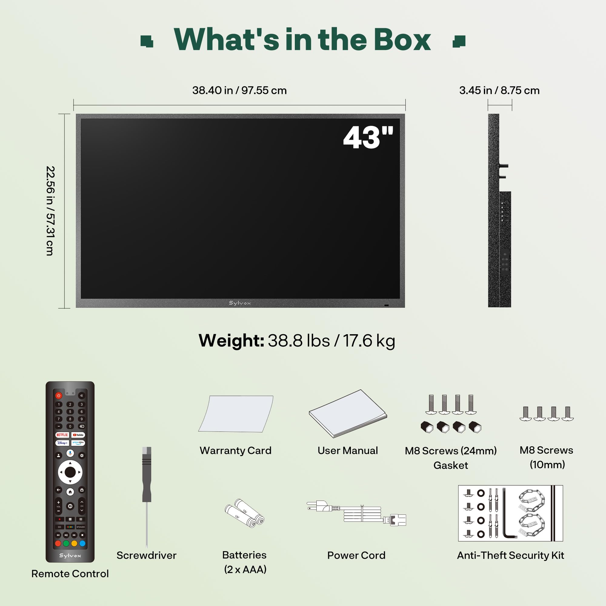 SYLVOX 55-Inch Deck Pro Outdoor Google TV, Partial Sun