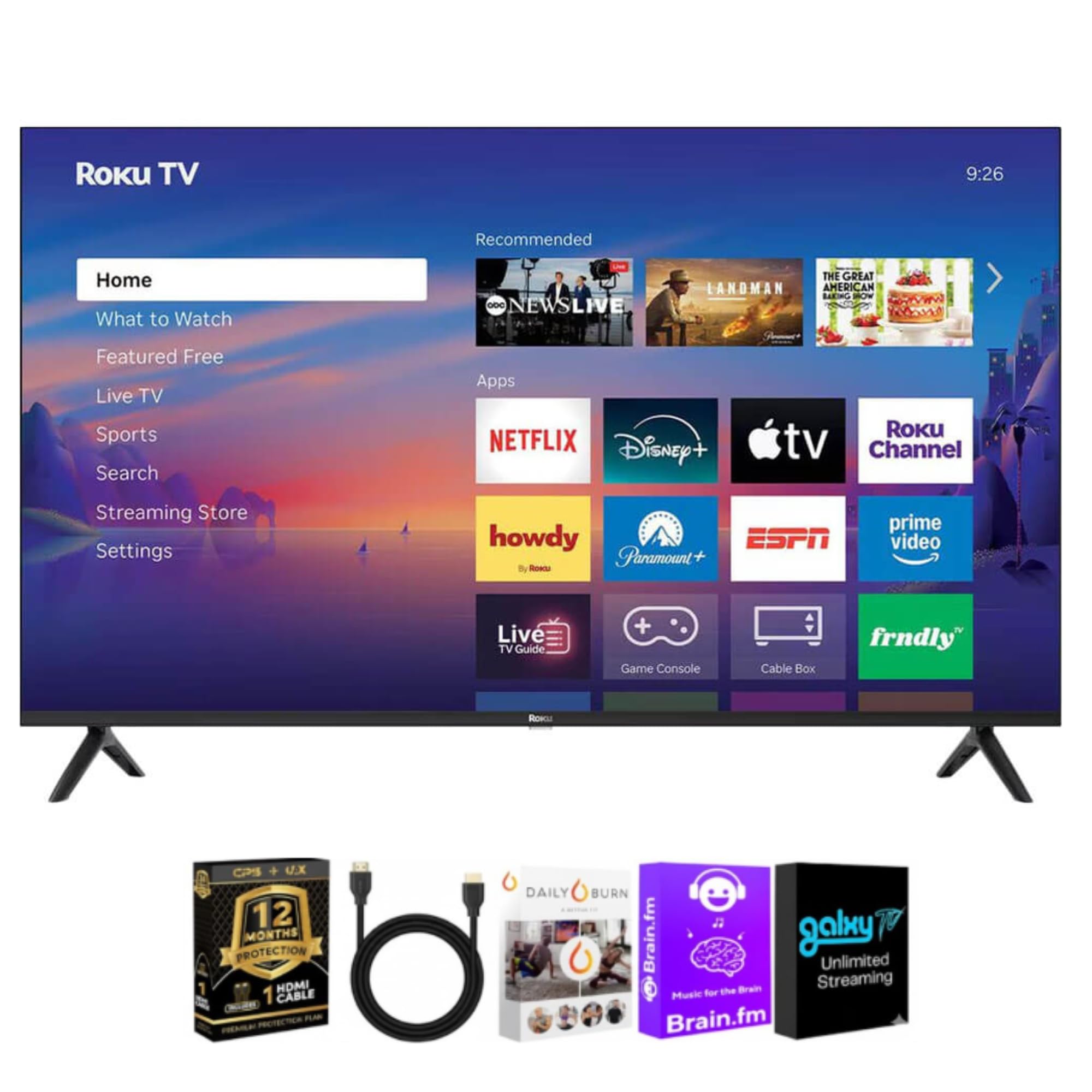Roku 50-Inch Select 4K QLED Smart TV Remote Bundle