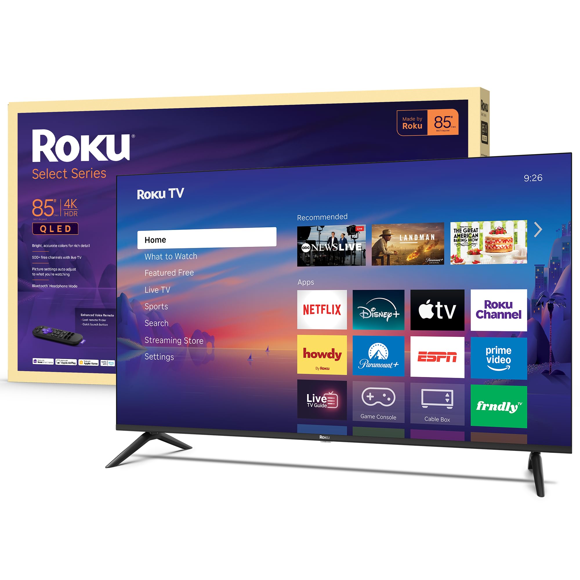 Roku Smart TV 2025 – RokuTV with Enhanced Voice Remote – Flat Screen LED Television with Wi-Fi for Streaming Live Local News, Sports, Family Entertainment