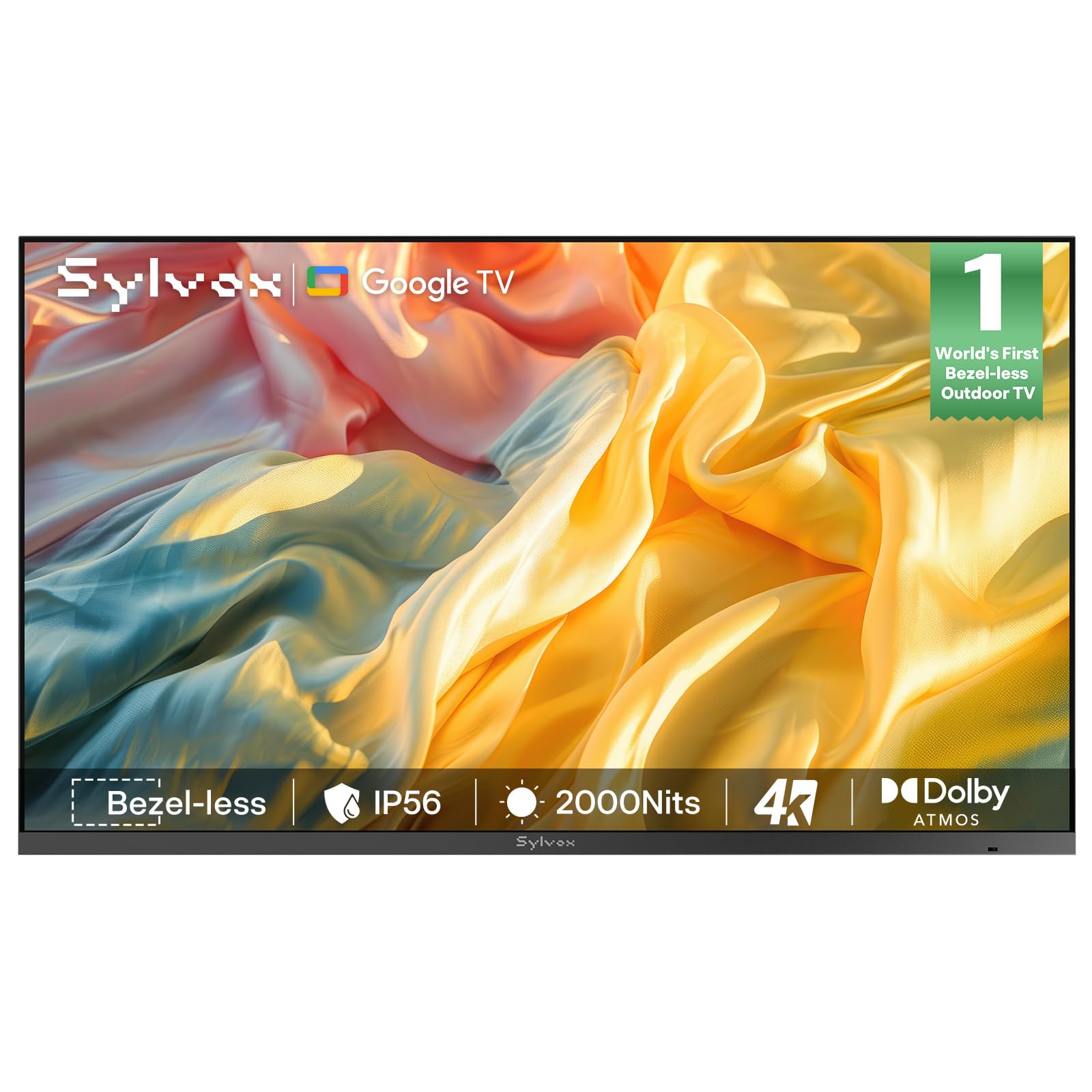 SYLVOX 4K Outdoor Google TV, 1000-Nit Partial Sun