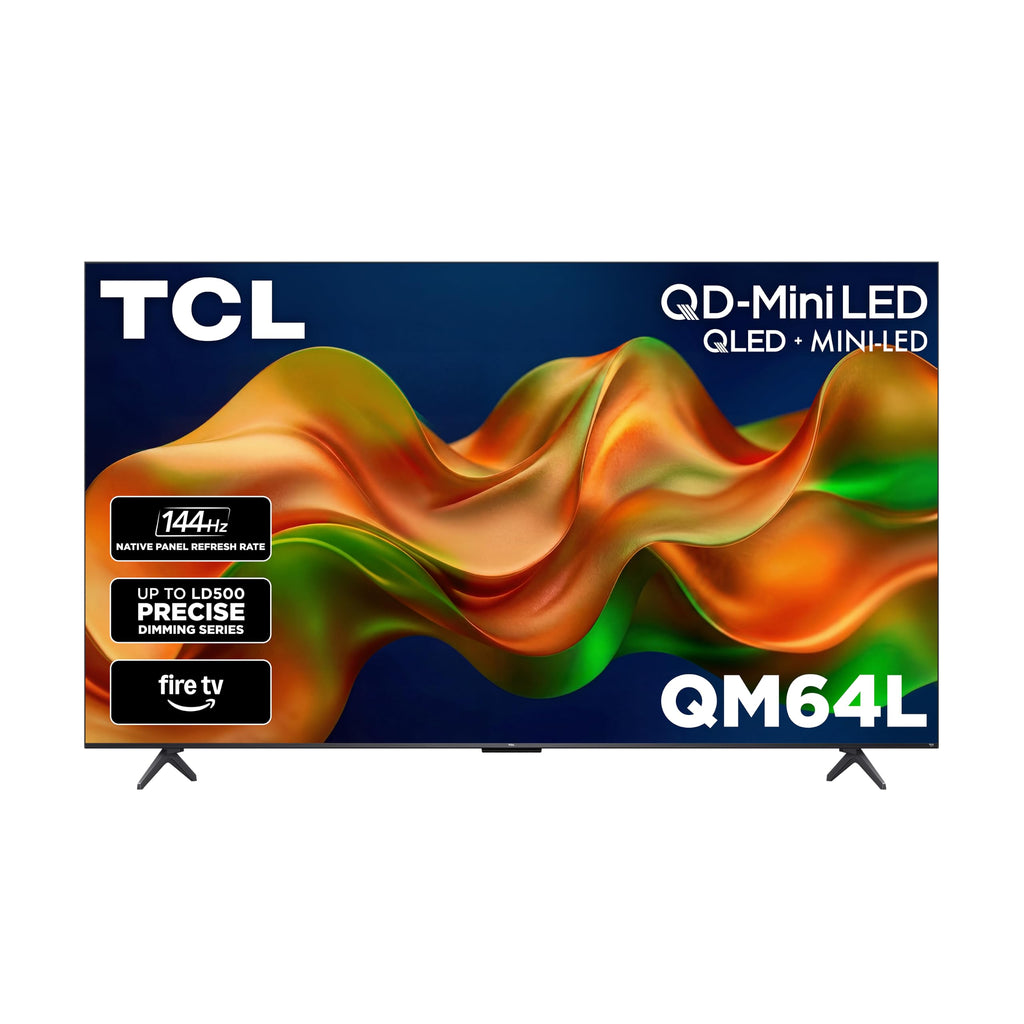 TCL QM64L Series QLED 4K Smart QD-Mini LED TV with Fire TV New Halo Control System, LD500 Precise Dimming Series, High Contrast HVA Panel, 144Hz Native Panel Refresh Rate