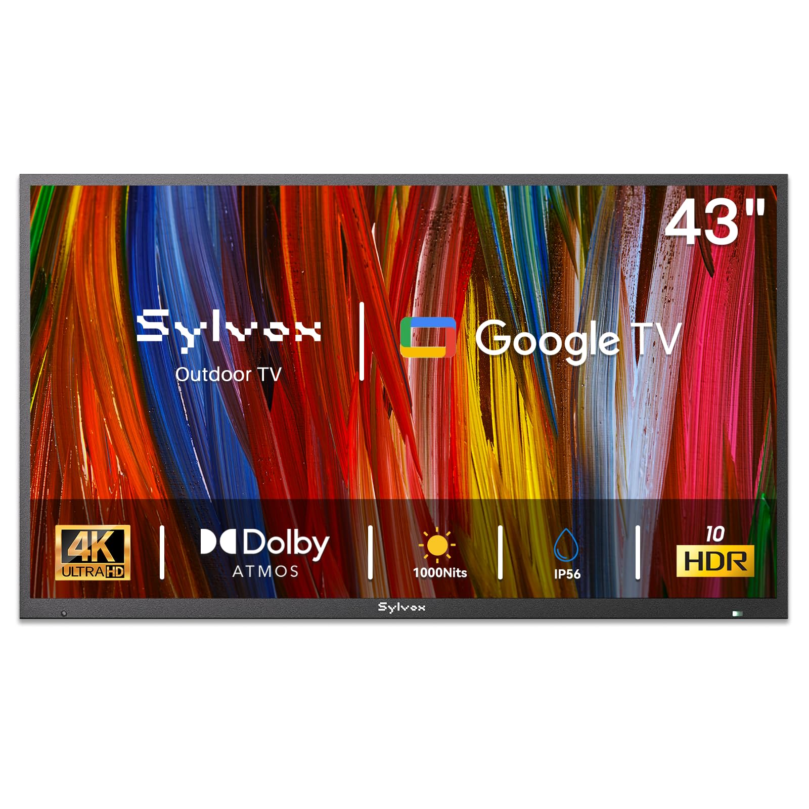 SYLVOX 4K Outdoor Google TV, 1000-Nit Partial Sun
