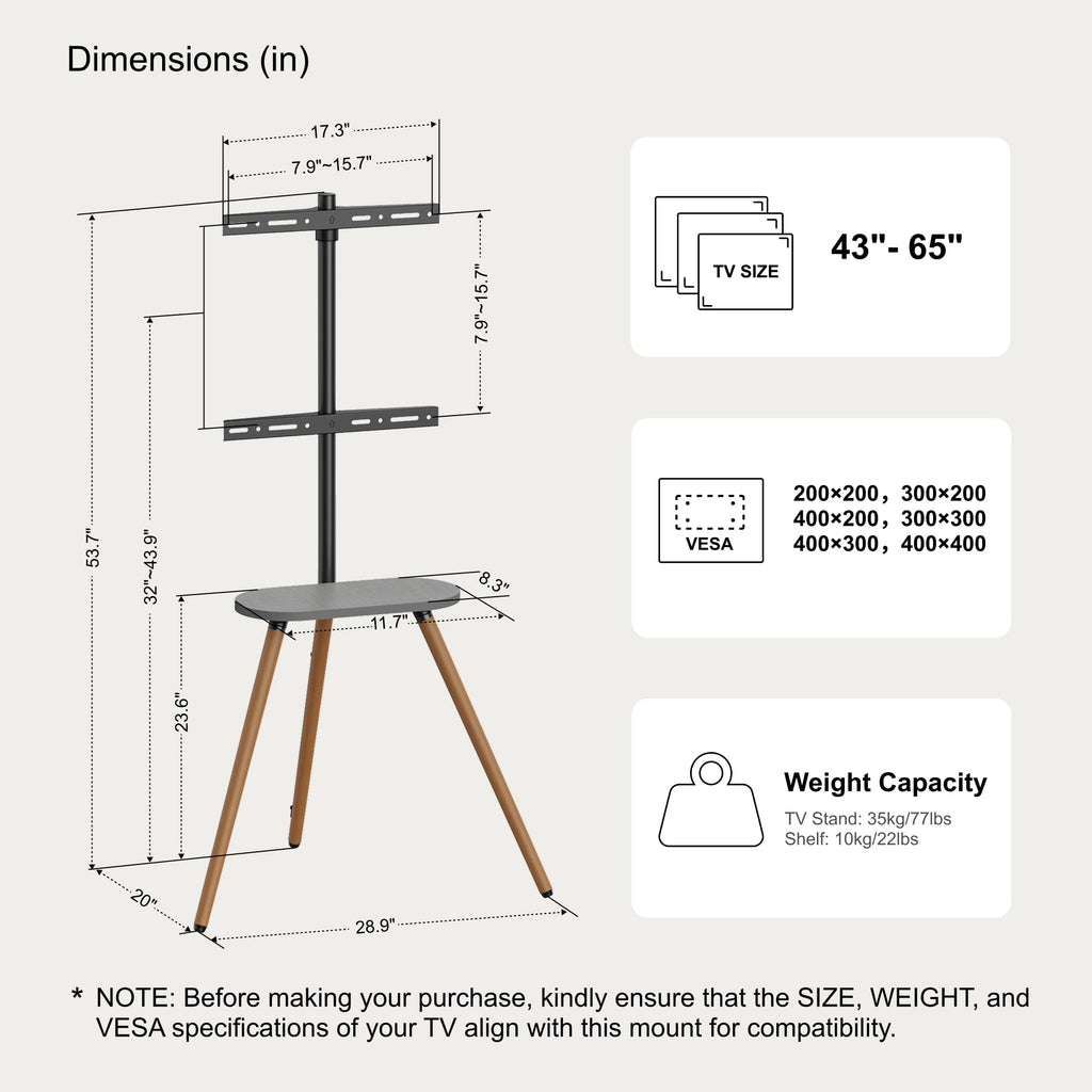 ECOTINY Tripod TV Stand