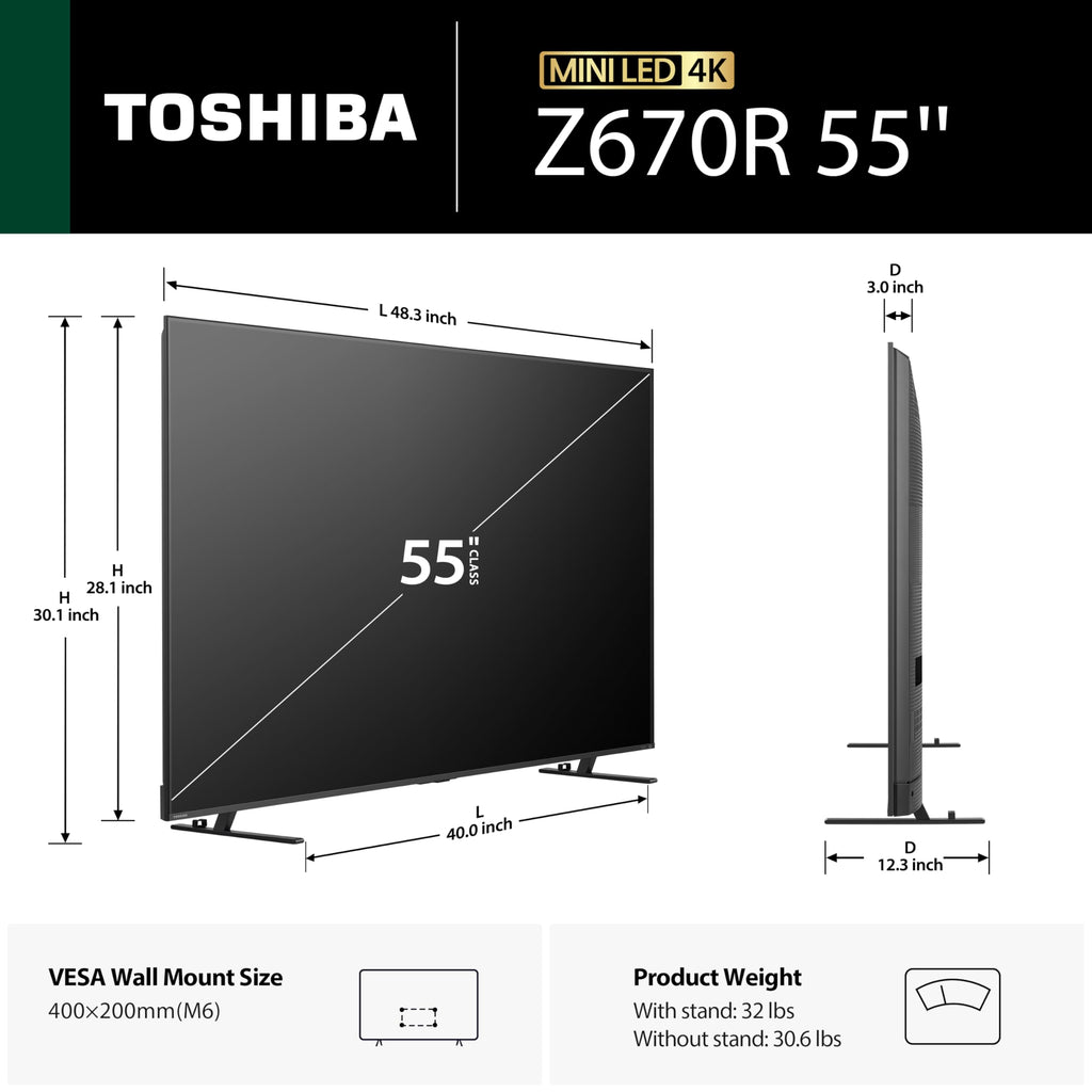 Toshiba Z670 Series Mini-LED ULED 4K UHD Smart Fire TV 2026