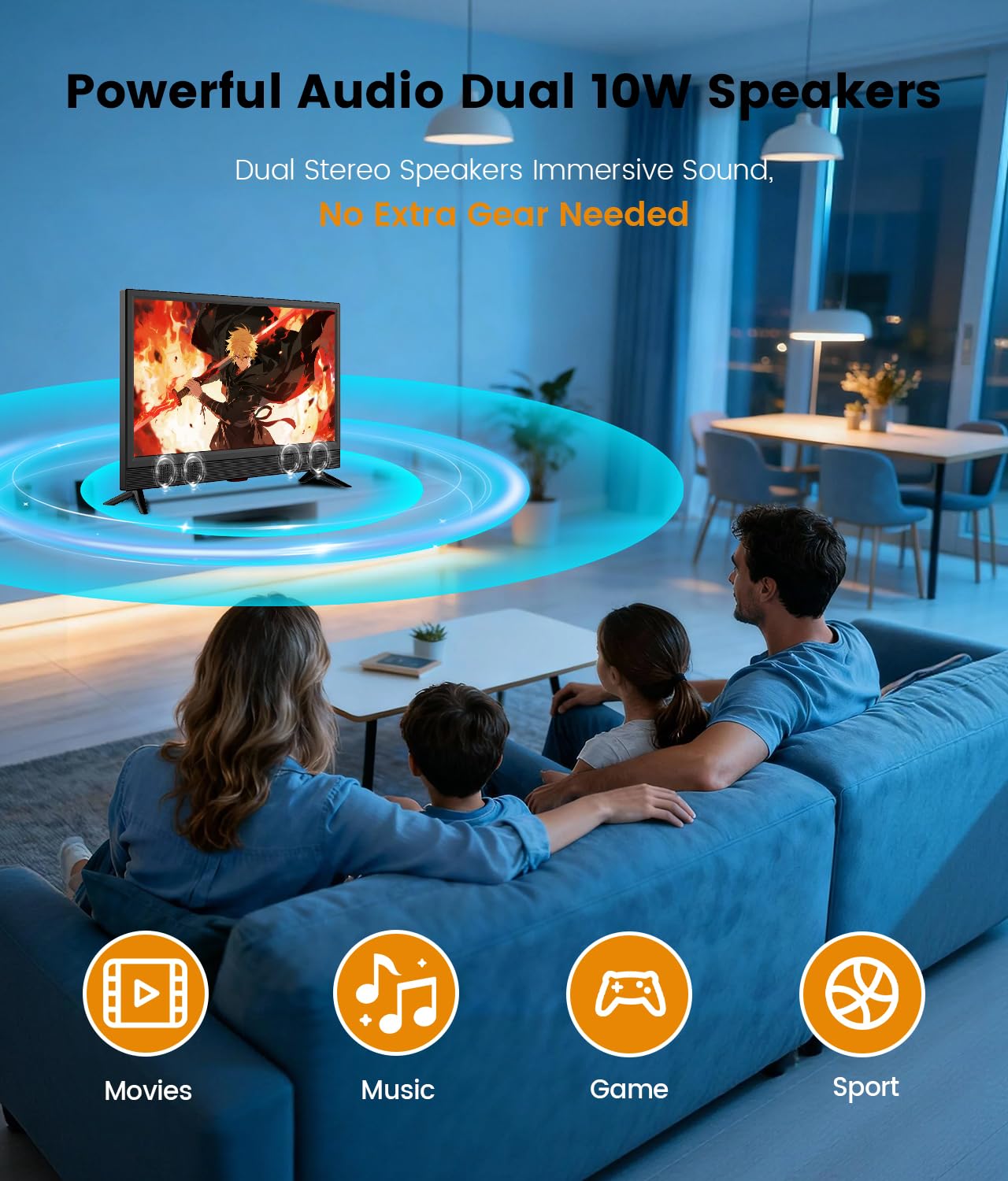 Feihe 22-Inch Full HD Smart Kitchen TV with WiFi