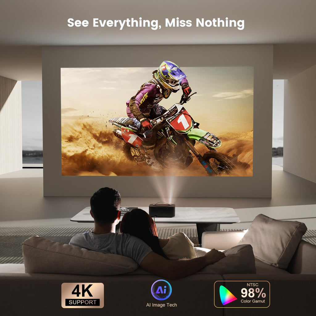 ONOAYO 4K Outdoor Smart Projector with WiFi Bluetooth