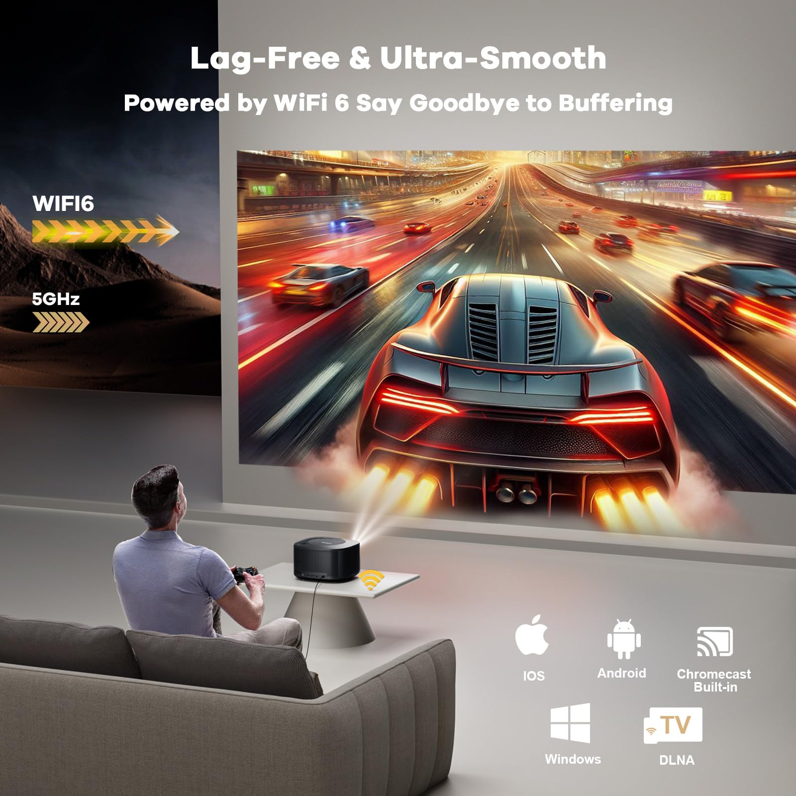 ONOAYO ONO5Pro 4K Outdoor Projector with AI Focus