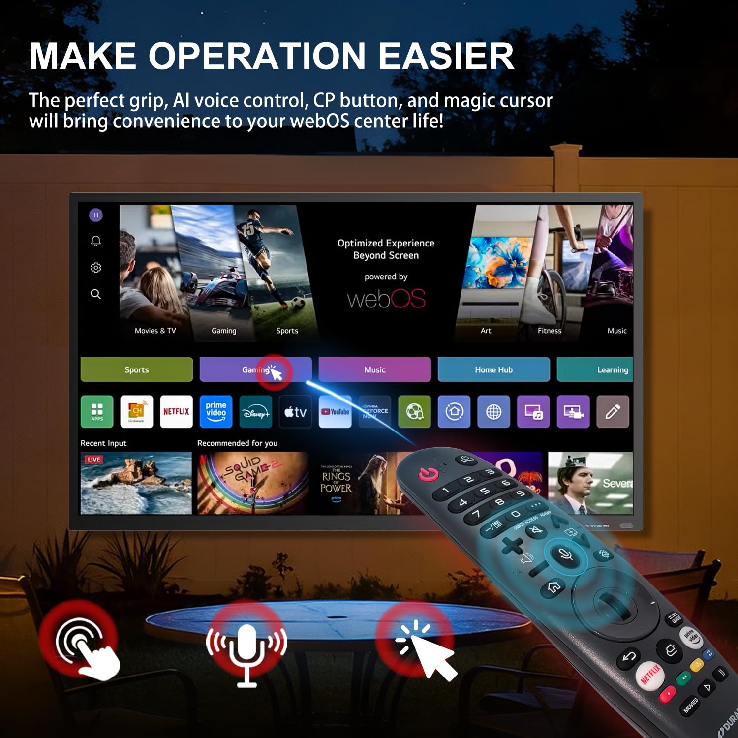 ZPNUZDU 43-65-Inch 4K UHD IP65 Outdoor Patio TV
