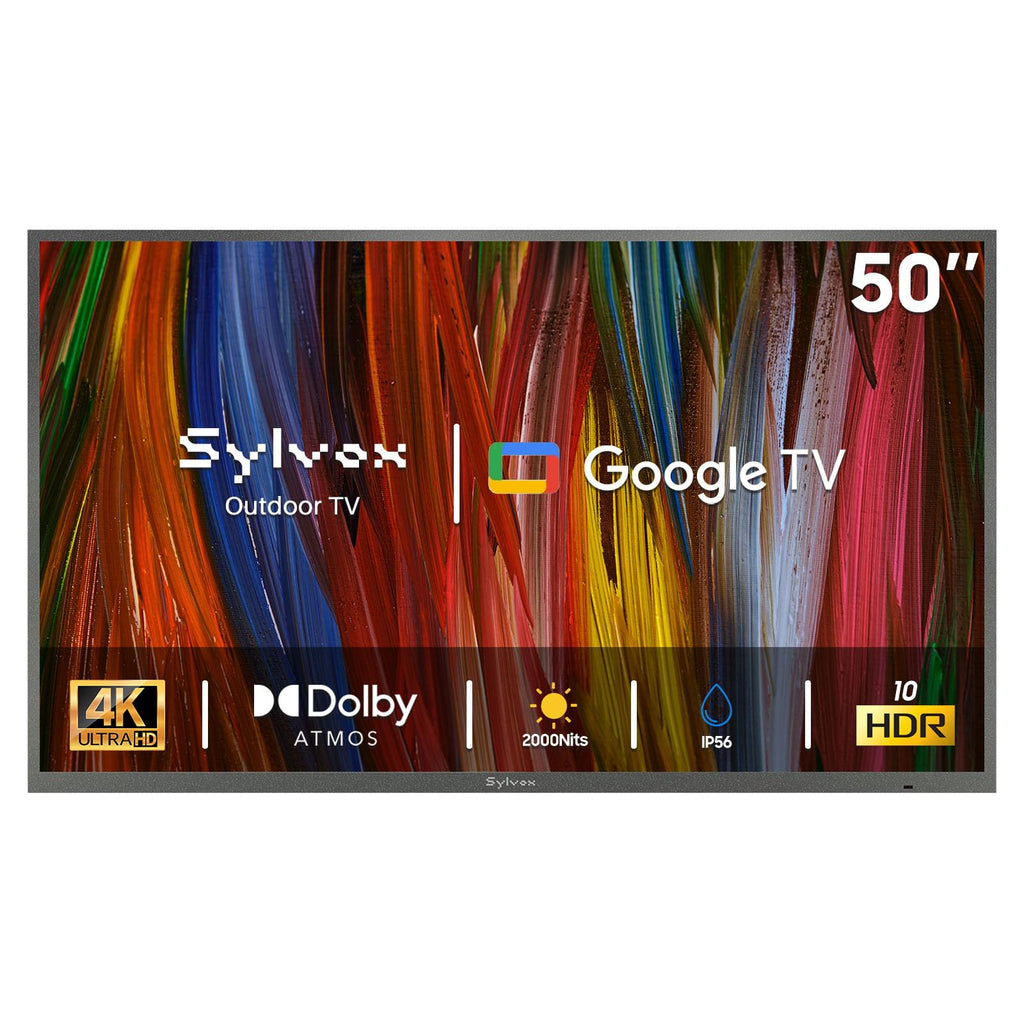 SYLVOX 4K Outdoor Google TV, 1000-Nit Partial Sun