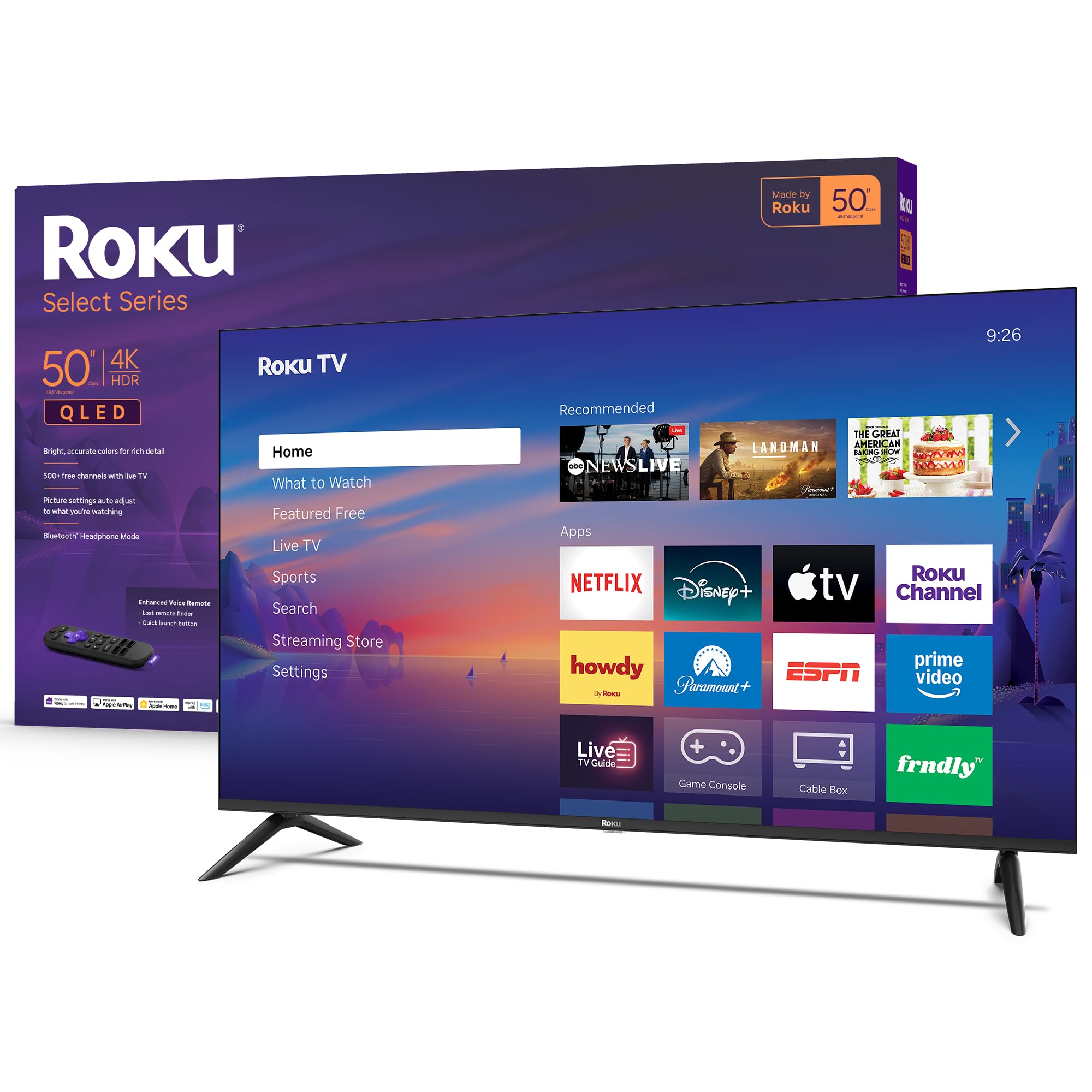 Roku Smart TV 2025 – RokuTV with Enhanced Voice Remote – Flat Screen LED Television with Wi-Fi for Streaming Live Local News, Sports, Family Entertainment