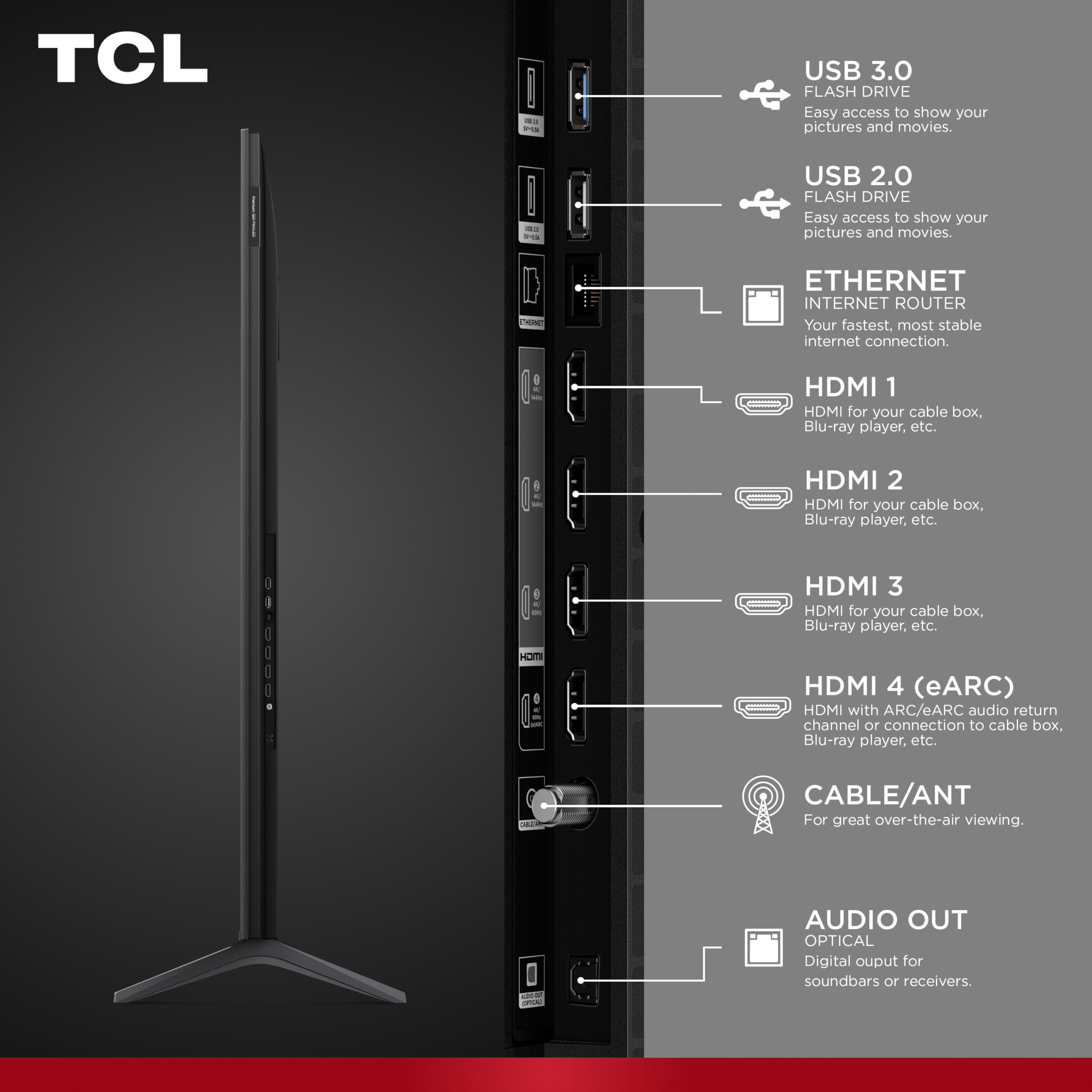 TCL QM64L Series QLED 4K Smart QD-Mini LED TV with Fire TV New Halo Control System, LD500 Precise Dimming Series, High Contrast HVA Panel, 144Hz Native Panel Refresh Rate