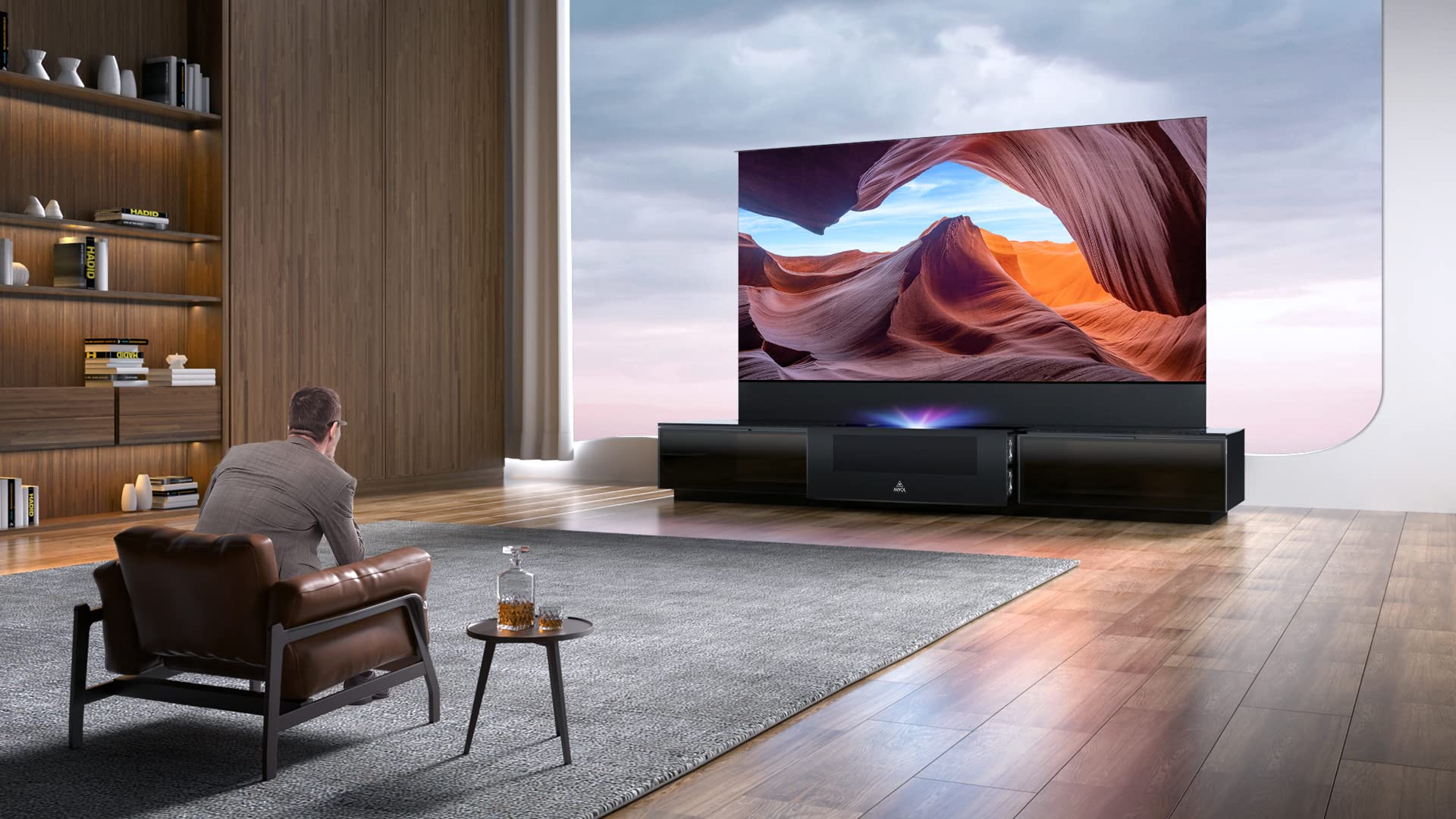 AWOL Vision 100-Inch 4K 3D Vanish TV Smart Cabinet