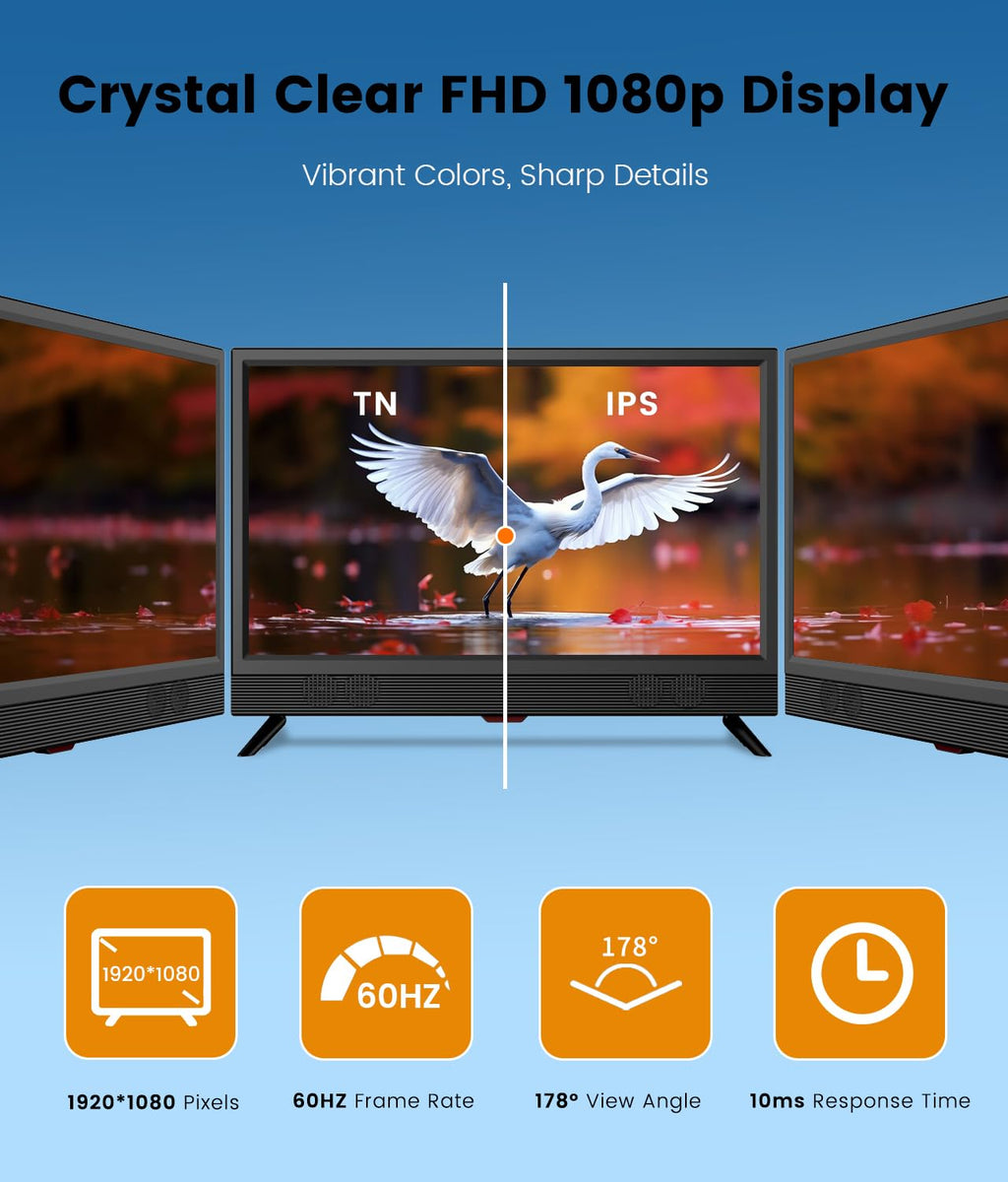 Feihe 22-Inch Full HD Smart Kitchen TV with WiFi