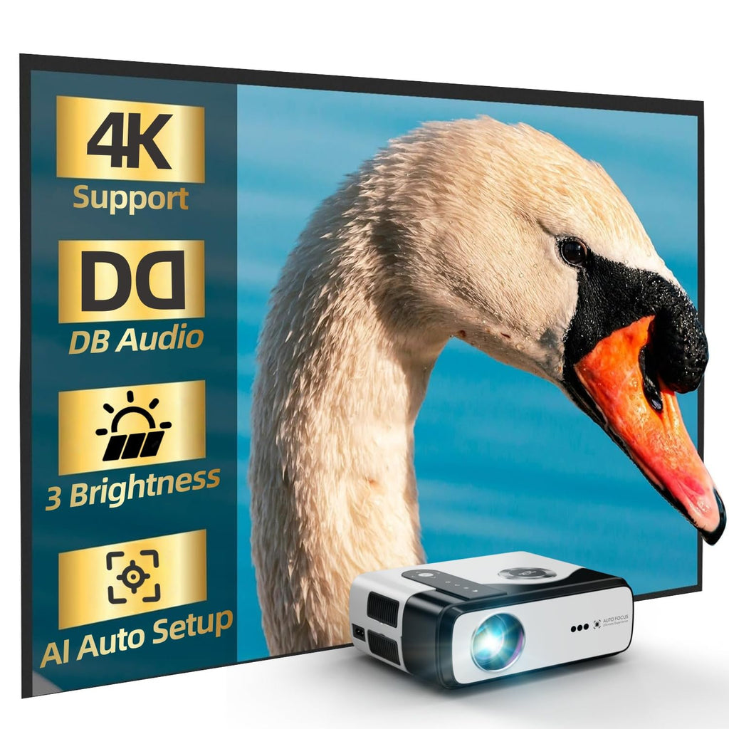4K-Supported Projector with WiFi 6 Bluetooth and ARC
