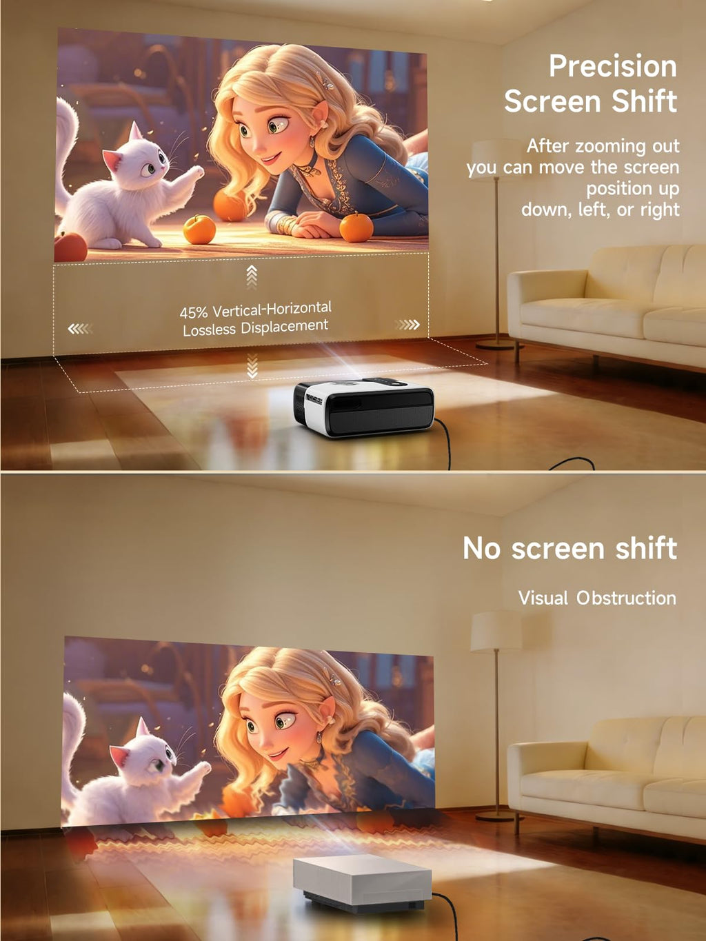 4K-Supported Projector with WiFi 6 Bluetooth and ARC
