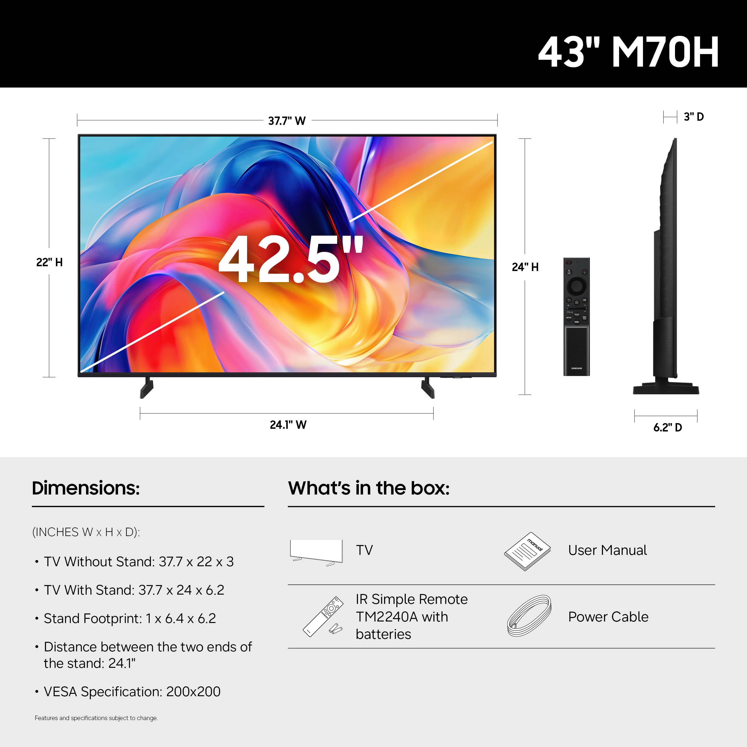 Samsung Mini LED M70H (2026 Model, 85M70H) Mini LED Processor 4K,Pure Spectrum Color, Endless Free Content, Motion Xcelerator + DLG 120Hz, Color Booster, Compatible with Alexa
