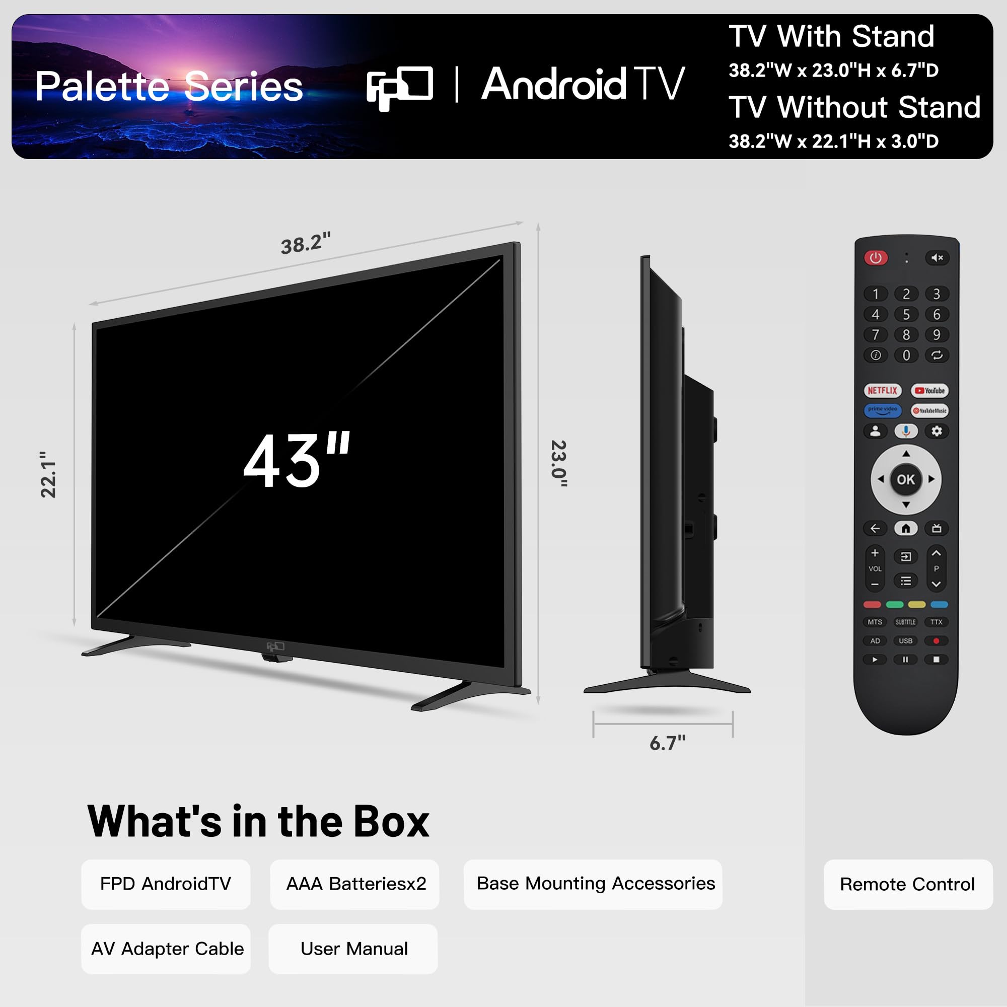 FPD 43 Inch Smart TV Flat Screen LED Television