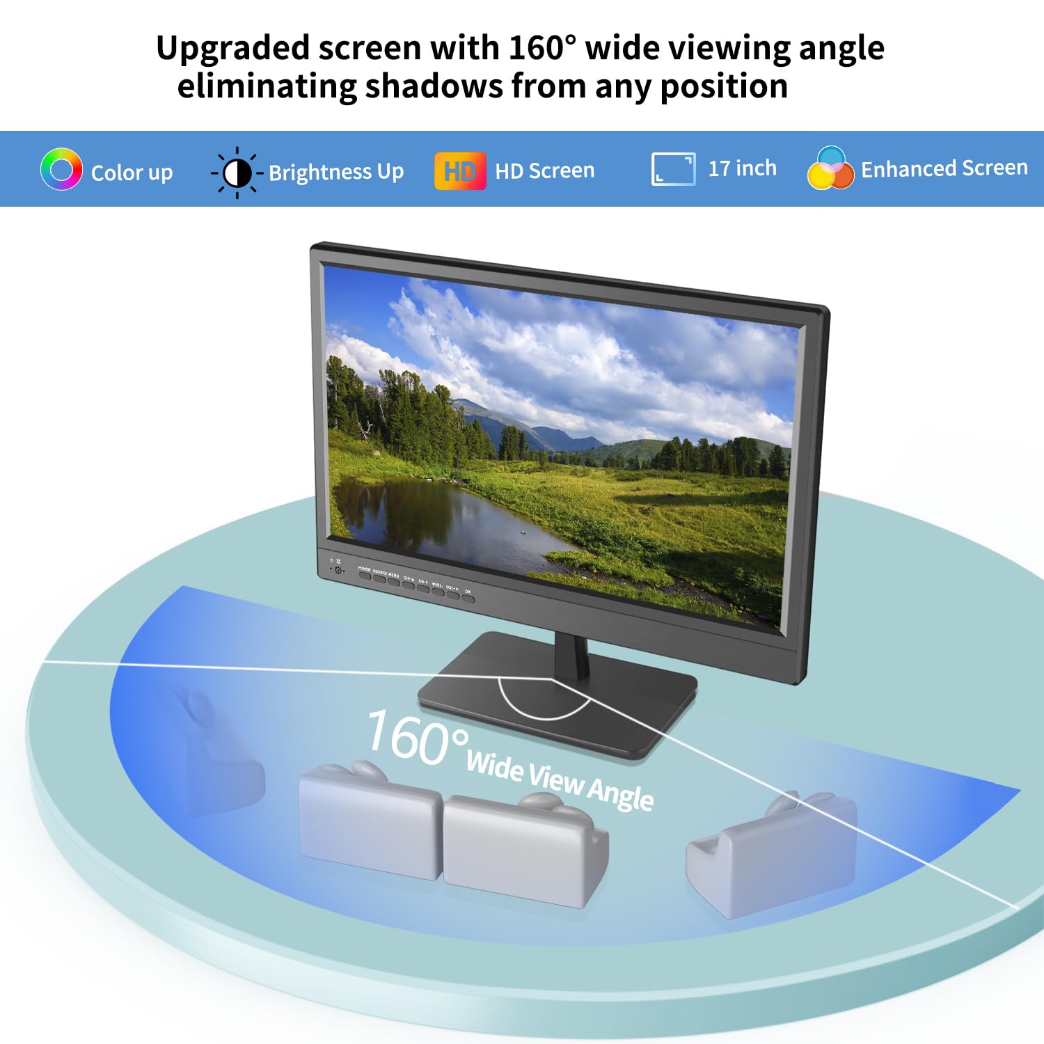 othoig 17-Inch HD LED Portable TV for Camping and Kitchen