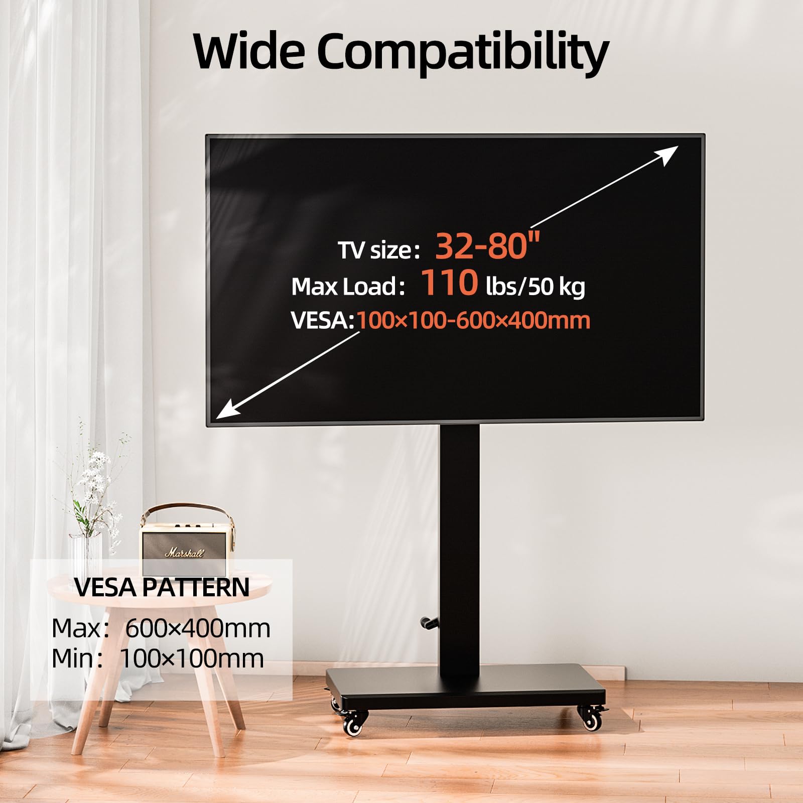 XinleTech Rolling TV Stand