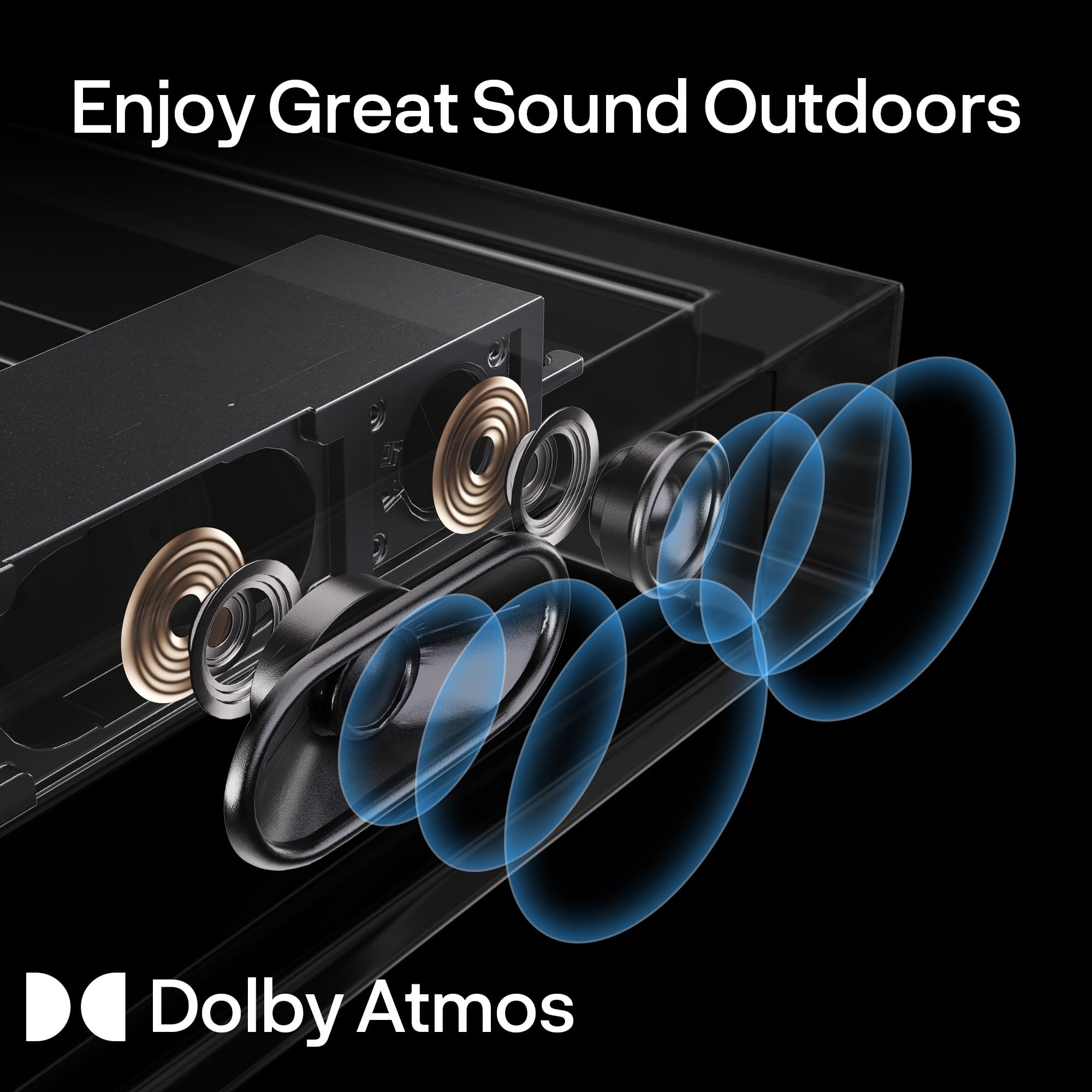 SYLVOX 43" QLED Outdoor TV with Soundbar, 2000 Nits Full Sun Outdoor TV for Outdoor Living Spaces, 4K UHD HDR10, Matte Anti‑Glare Screen, IP56 Weatherproof, Smart Google TV, Dolby Atmos