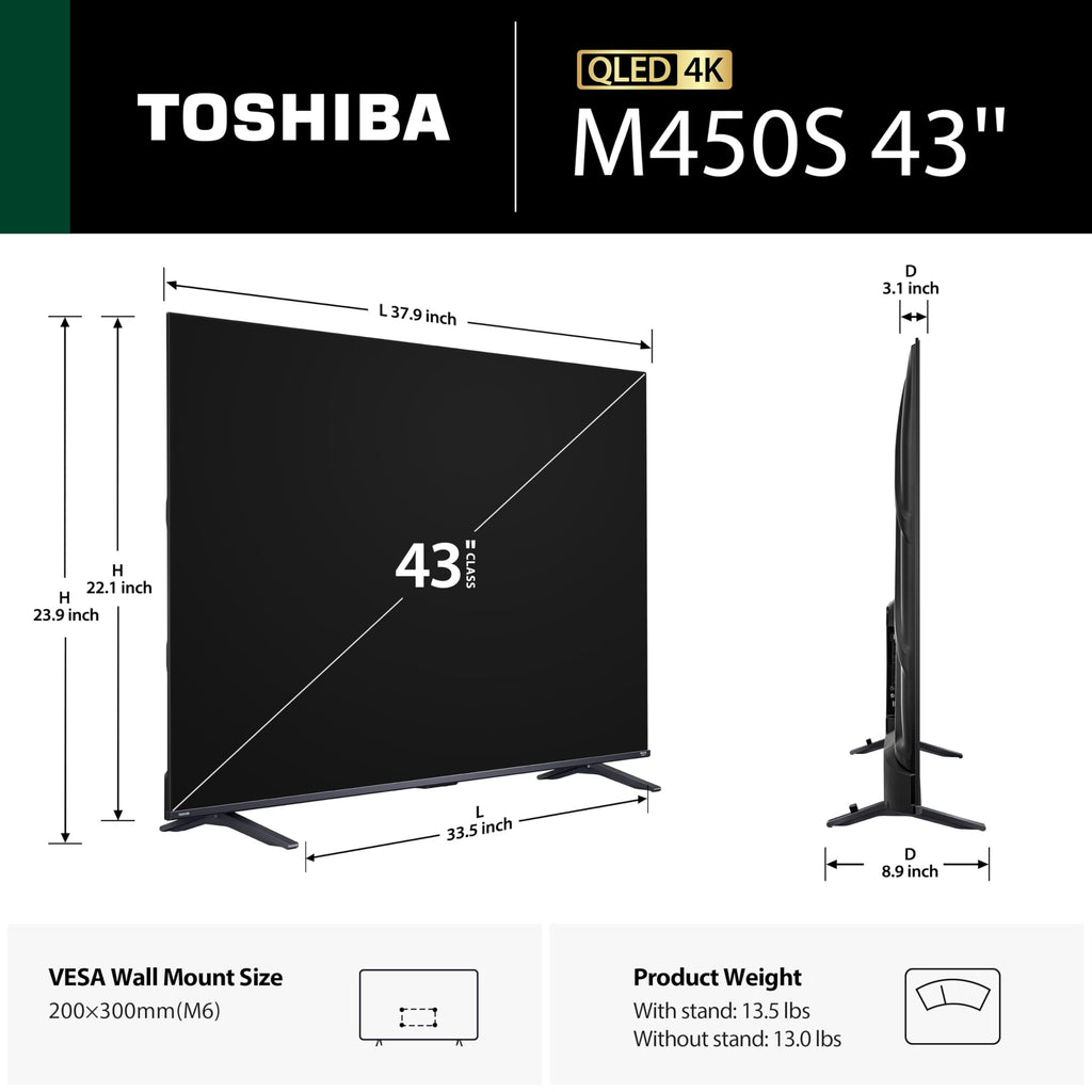 Toshiba M450 Series 4K QLED Fire TV with Alexa Remote