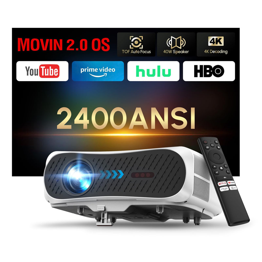 4K-Supported Projector with WiFi 6 Bluetooth and ARC