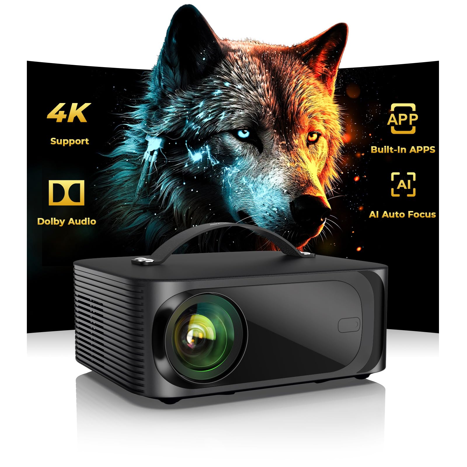 ONOAYO 4K Outdoor Smart Projector with WiFi Bluetooth