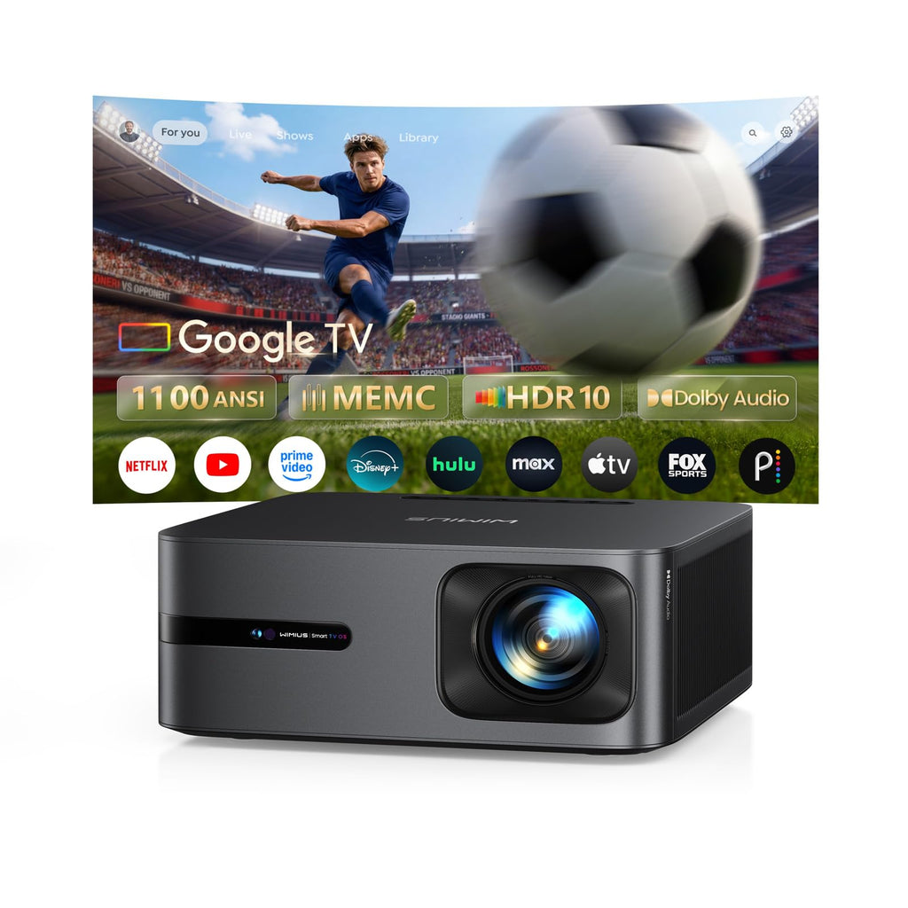 WiMiUS G2 Google TV 4K Projector with WiFi 6 Dolby Audio