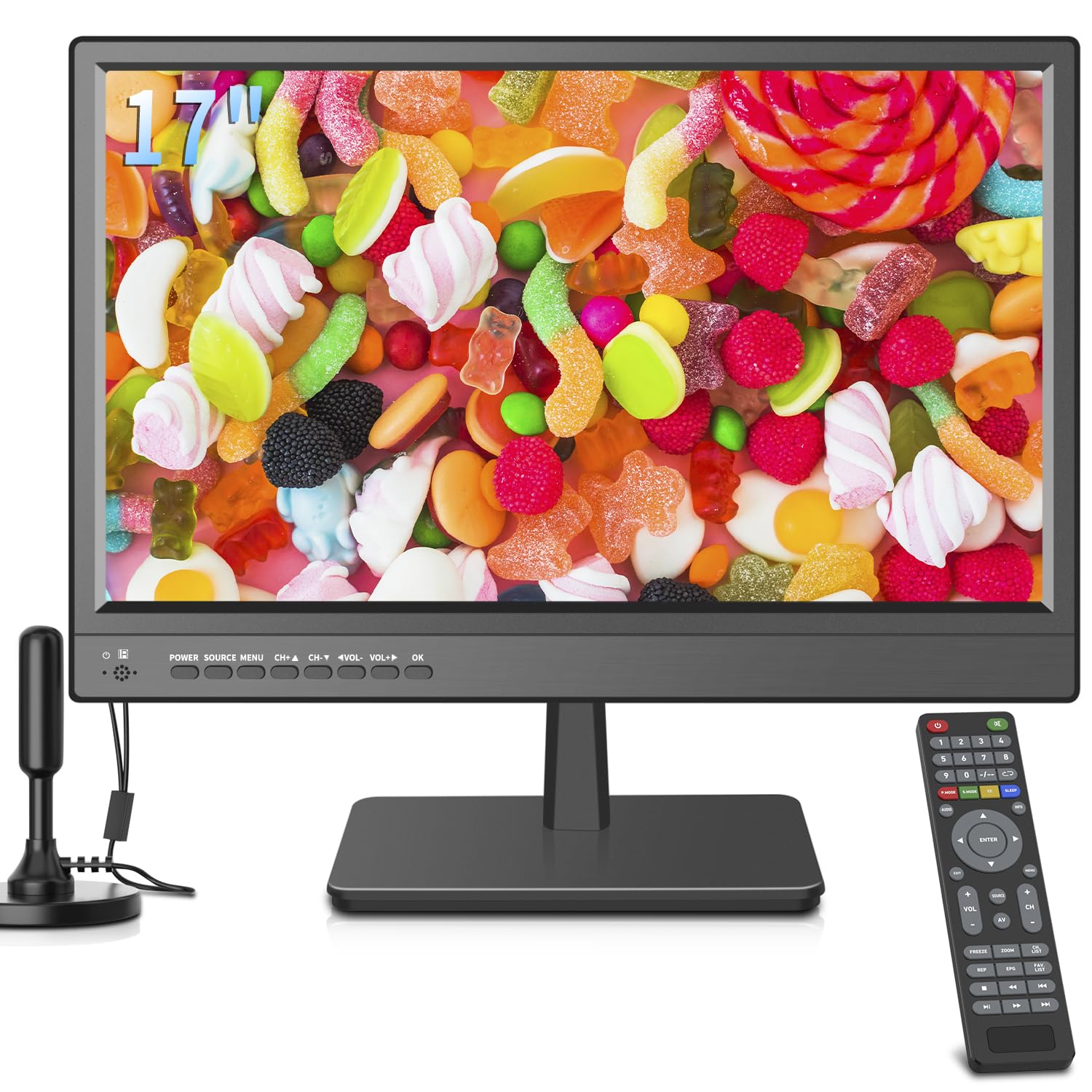 othoig 17-Inch HD LED Portable TV for Camping and Kitchen