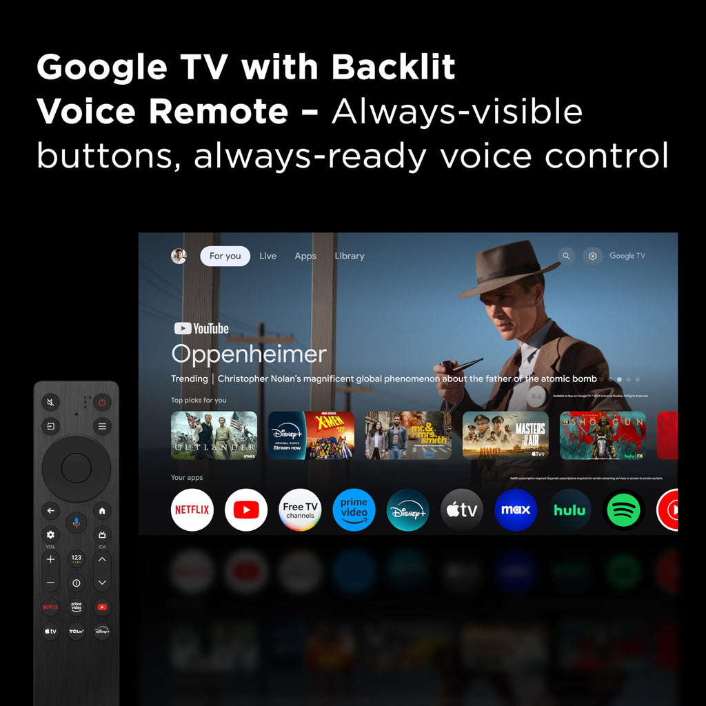 TCL Class T7 Series | 4K QLED HDR | 2025 Model | 120HZ-144HZ High Brightness Smart Google TV Dolby Atmos Audio | Voice Remote Alexa Gaming Streaming Television