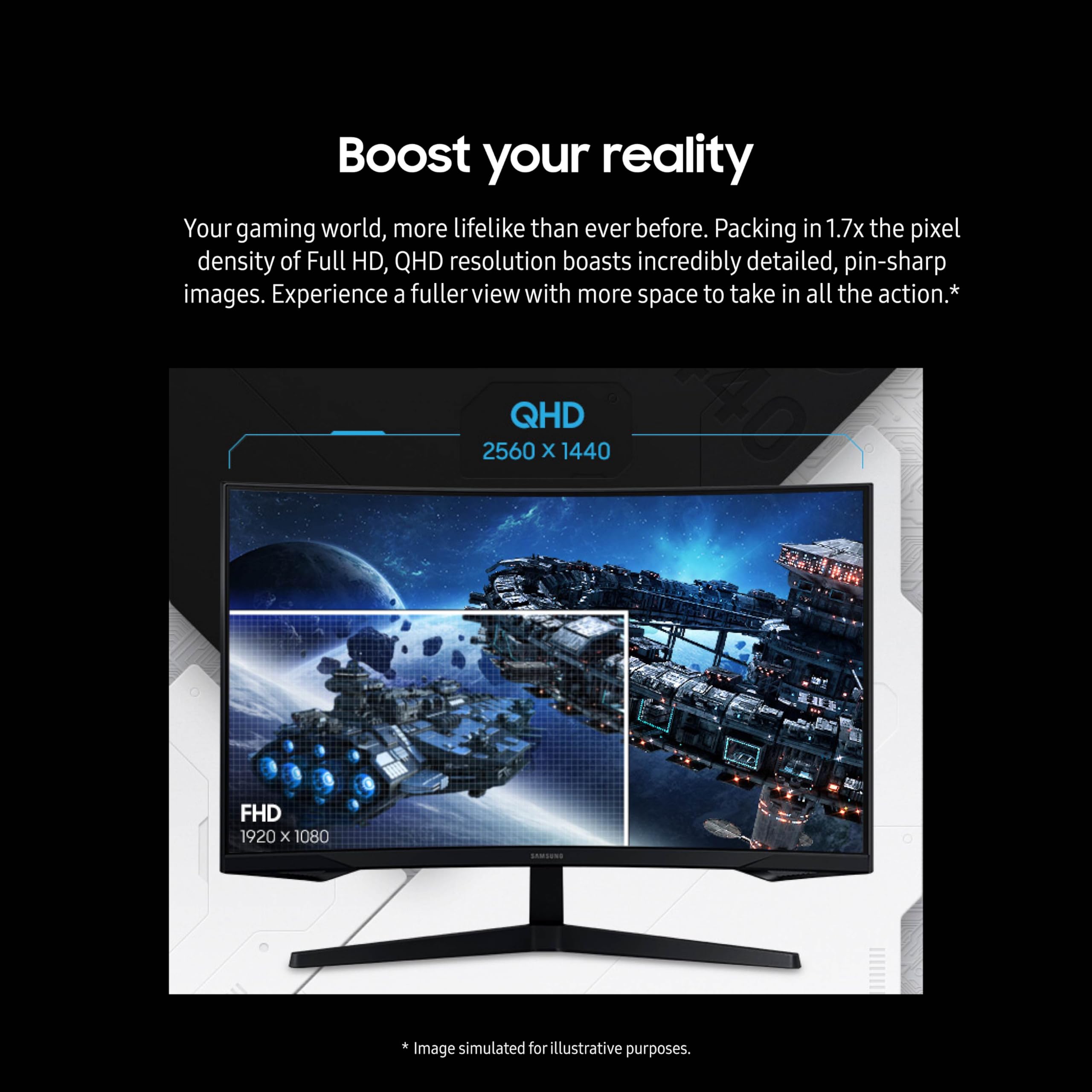 Samsung Odyssey G55C Curved QHD Gaming Monitor