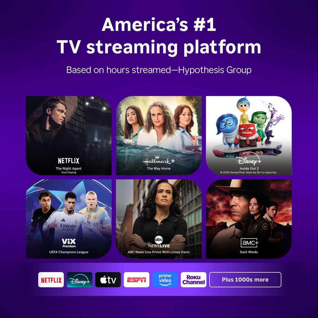 Roku Smart TV 2025 – RokuTV with Enhanced Voice Remote – Flat Screen LED Television with Wi-Fi for Streaming Live Local News, Sports, Family Entertainment