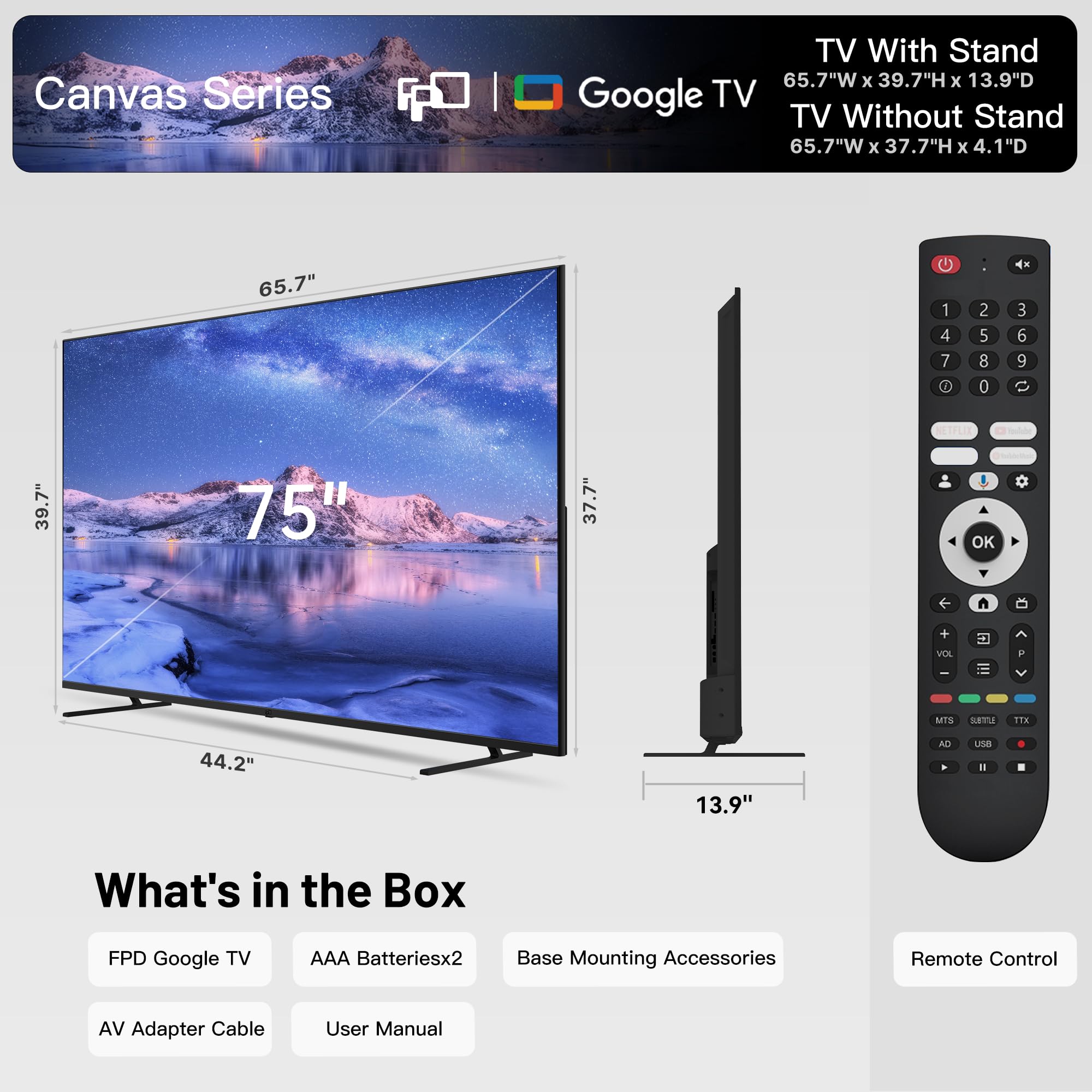 FPD 55/75-Inch LED Smart Flat Screen Television