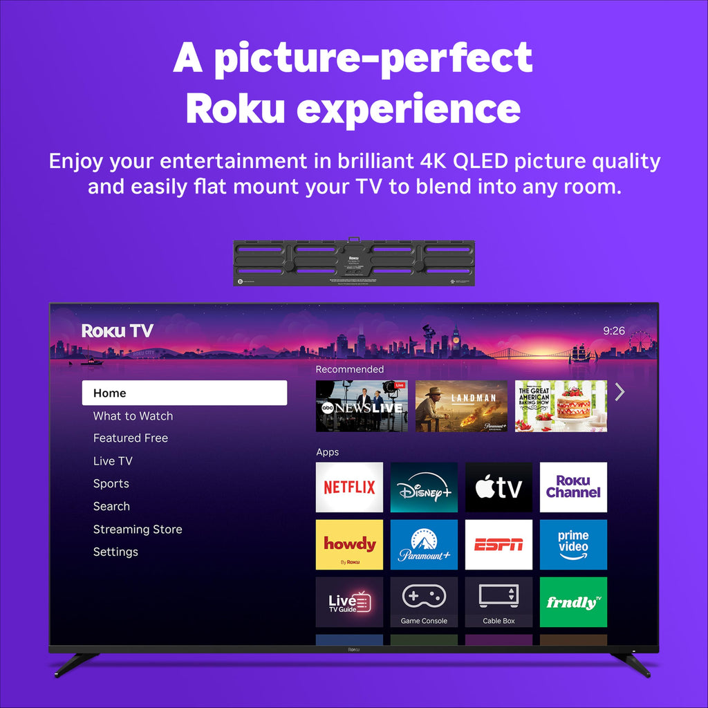 Roku Smart TV 2025 – Pro Series, Mini-LED TV – RokuTV with Backlit Voice Remote Pro – Flat Screen 4K QLED Television with 120Hz Refresh Rate & Dolby Vision IQ, Live News, Sports, Entertainment
