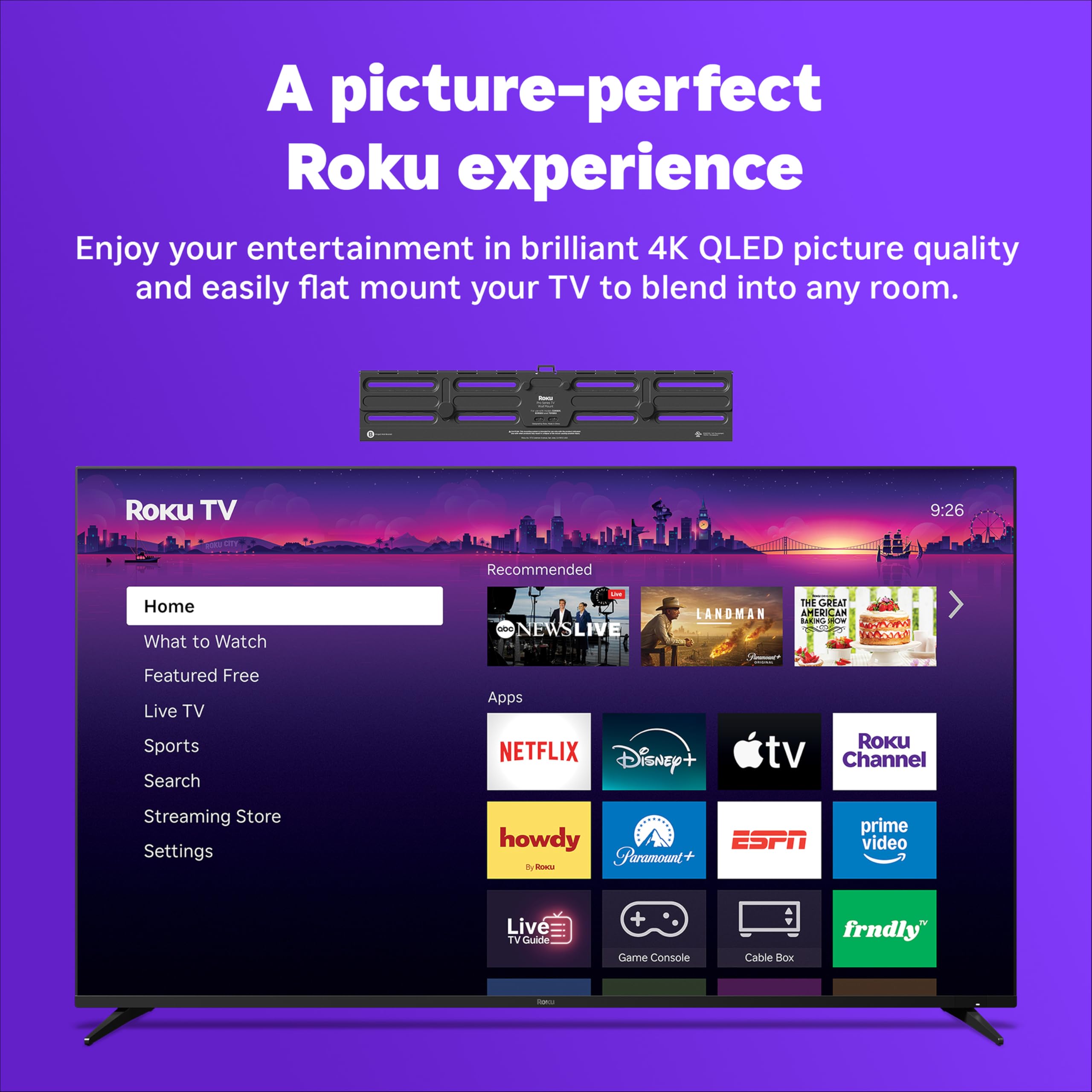 Roku Smart TV 2025 – Pro Series, Mini-LED TV – RokuTV with Backlit Voice Remote Pro – Flat Screen 4K QLED Television with 120Hz Refresh Rate & Dolby Vision IQ, Live News, Sports, Entertainment