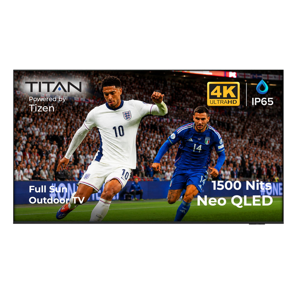 Titan Full Sun Areas Outdoor TV 4K, IP65 Weatherproof Smart TV,Assembled in USA 2 Year Warranty
